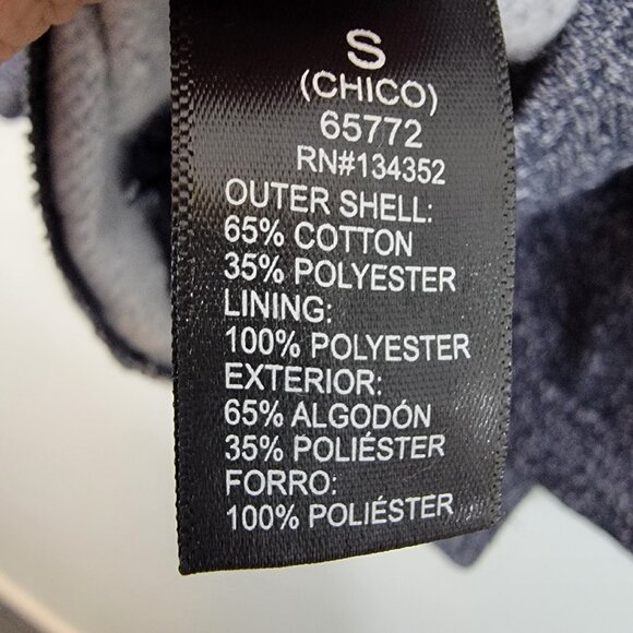 Ambiance Pea Coat Jacket Gray Blue Tweed Button Closure Belted Womens Small - Picture 8 of 8